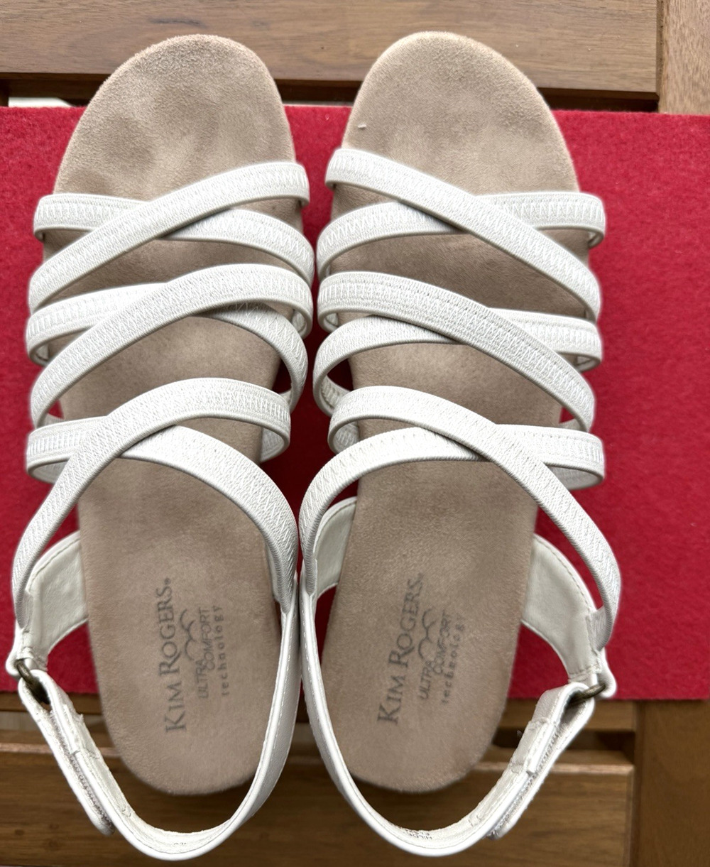 Kim Rogers Ultra Comfort Women's Hildey Strappy Sandals Ivory 9M adjustable EUC